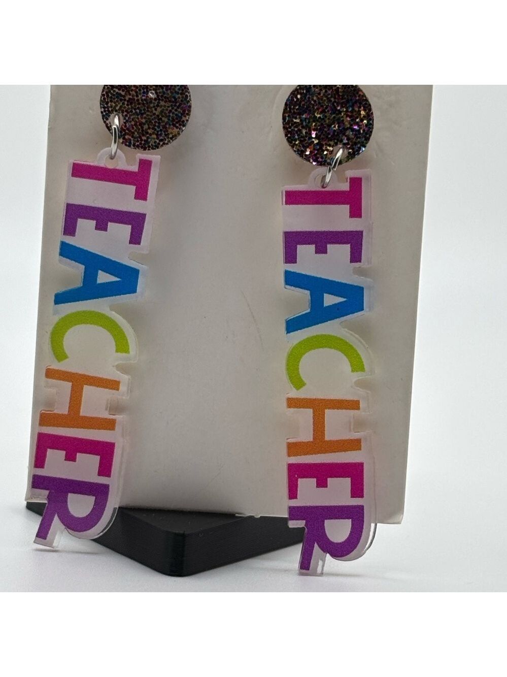 Colorful Teacher Earrings - Picture 2 of 2